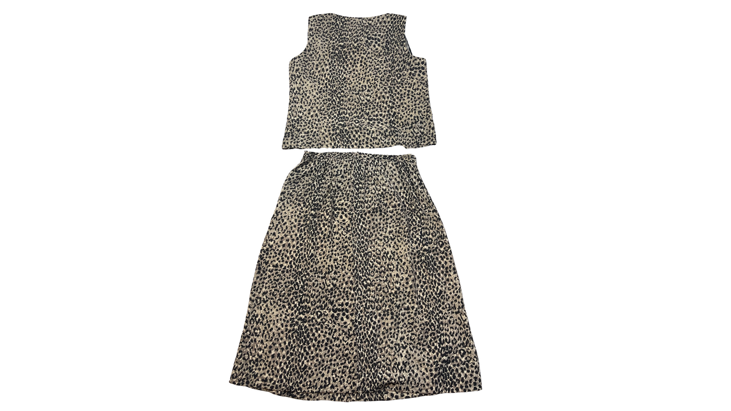 90s vintage leopard print set