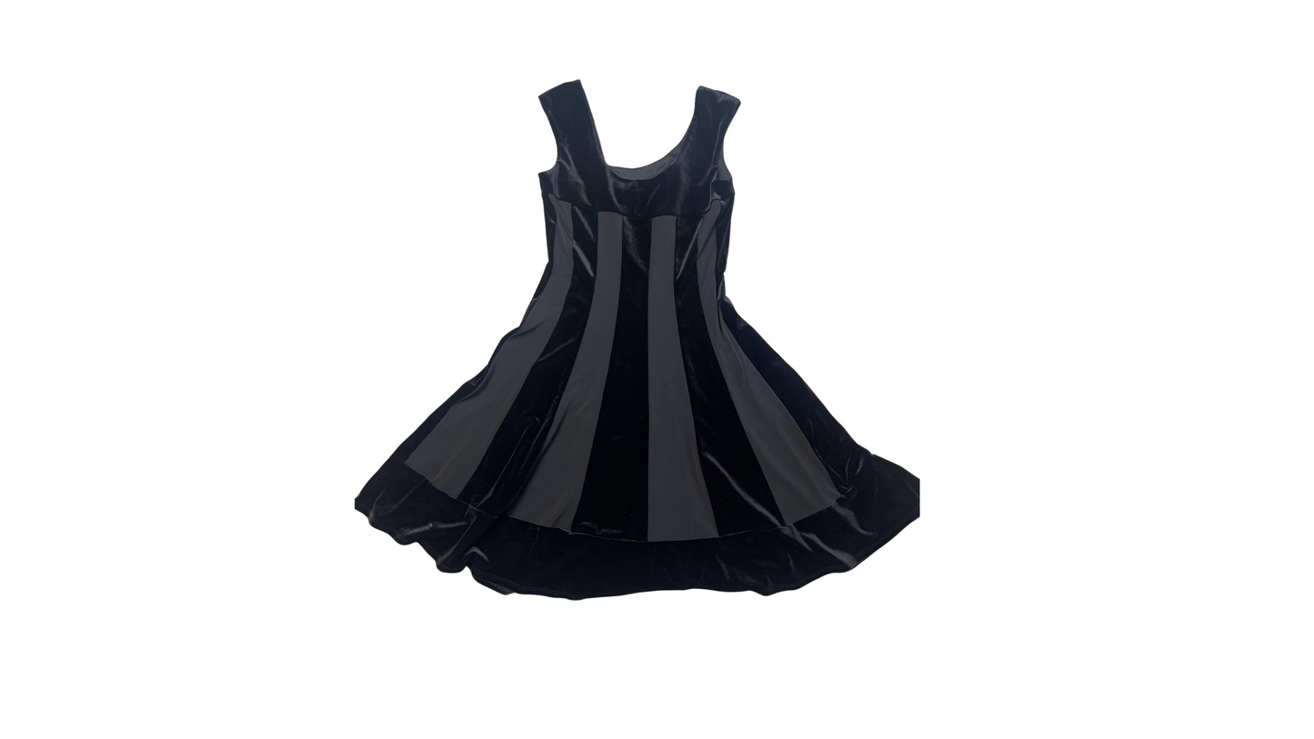 Black velvet cocktail dress